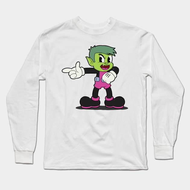 Beastboy Long Sleeve T-Shirt by Style cuphead 